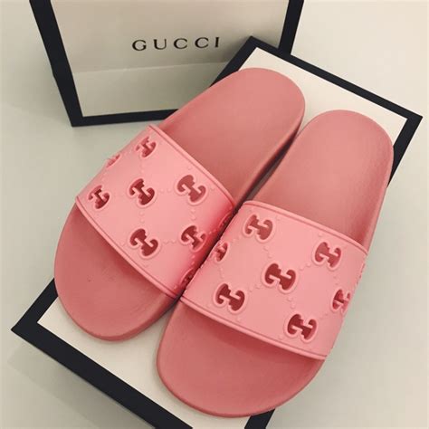 pink gucci slides new|Gucci slides pink price.